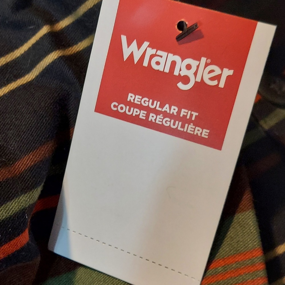 Wrangler‎ Utility Overshirt Mens XL Regular Fit Long Sleeve Striped Side Pockets - Picture 9 of 11